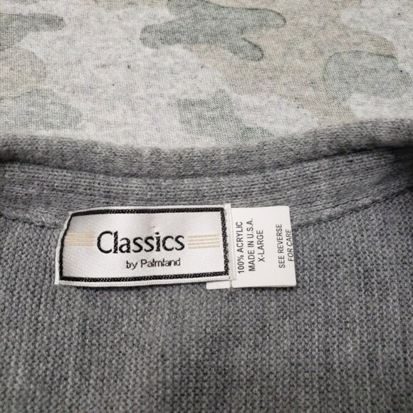 Vintage Classics by Palmland Cardigan Men s XL Gray Acrylic Made In USA - Picture 4 of 10